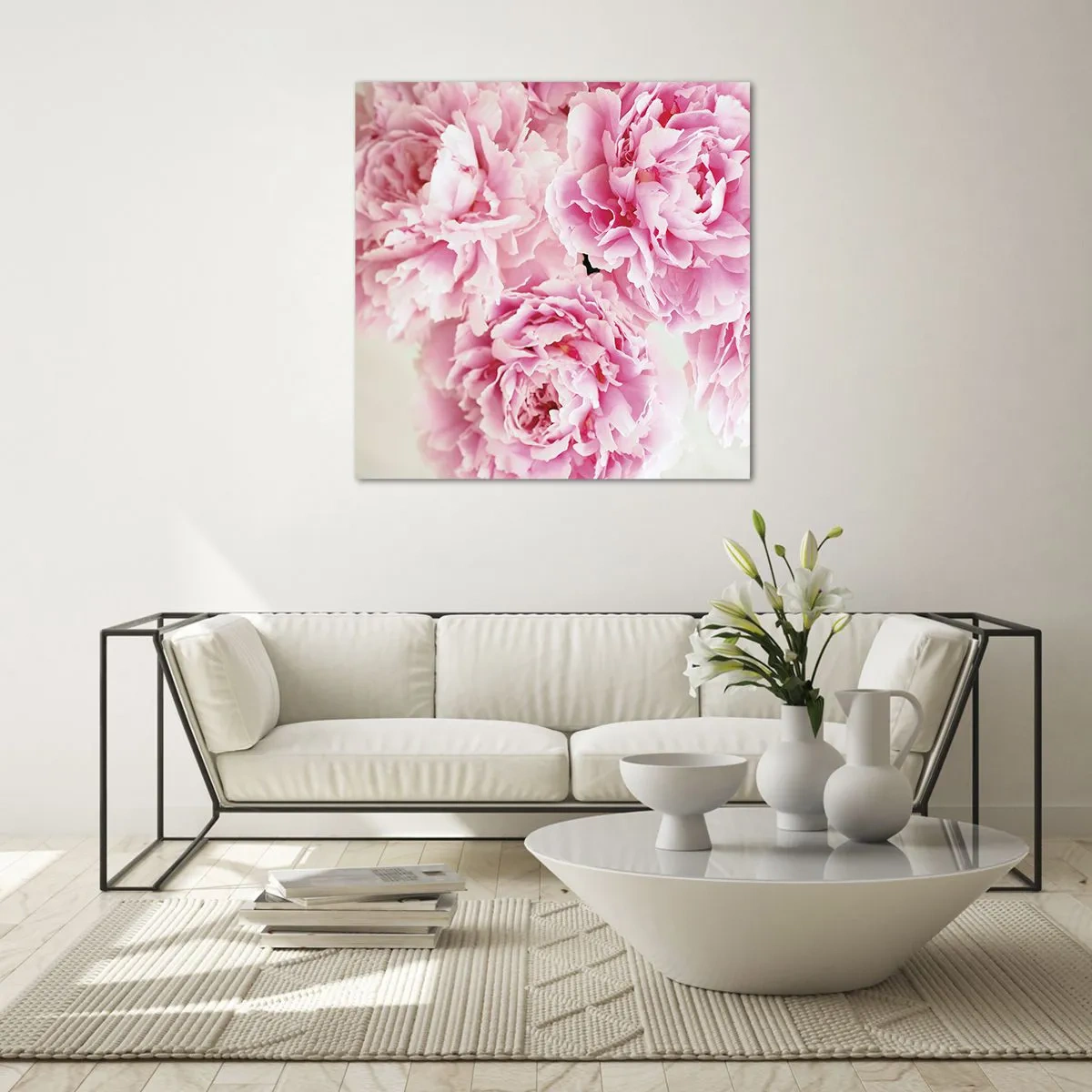 Glastavla - Bild på glas - Rosa prakt - 40x40 cm