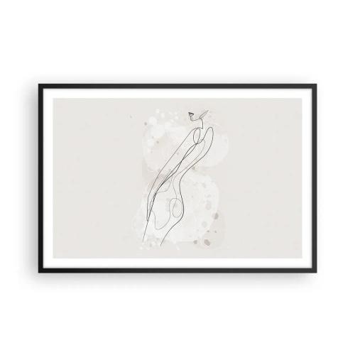 Affisch i svart ram - Blicken går vilse - 91x61 cm