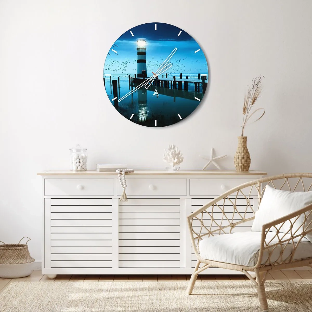 Väggklocka - Klocka på glas - Och du är inte längre rädd för mörkret - 40x40 cm