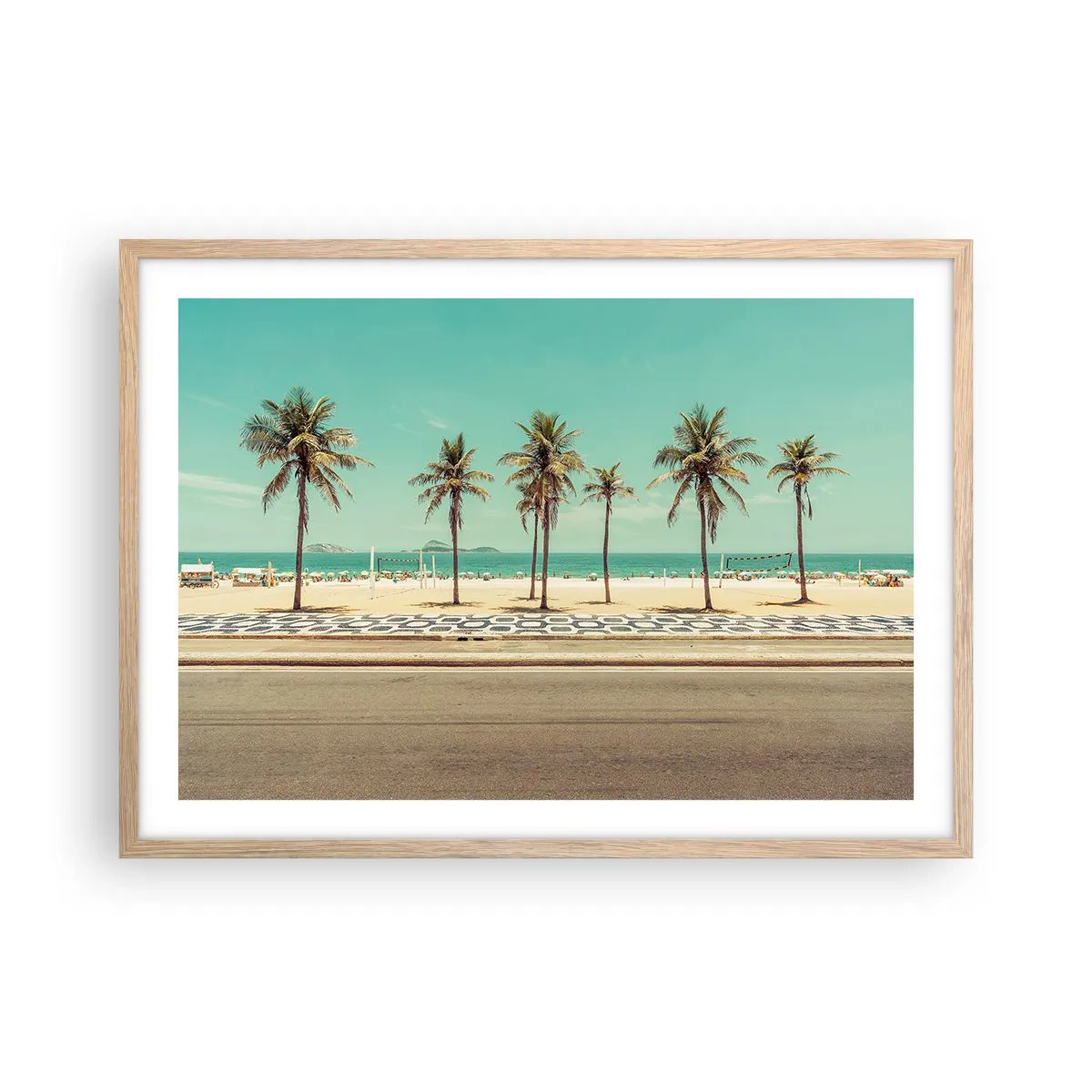 Affisch i ram av ljusek - På stranden - 70x50 cm