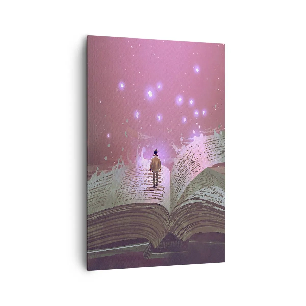 Canvastavla - Bild på duk - Inbjudan till en annan värld - läs! - 80x120 cm