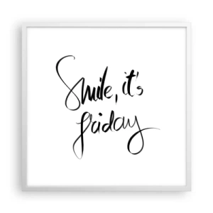 Affisch i vit ram - Riktig glädje - 60x60 cm