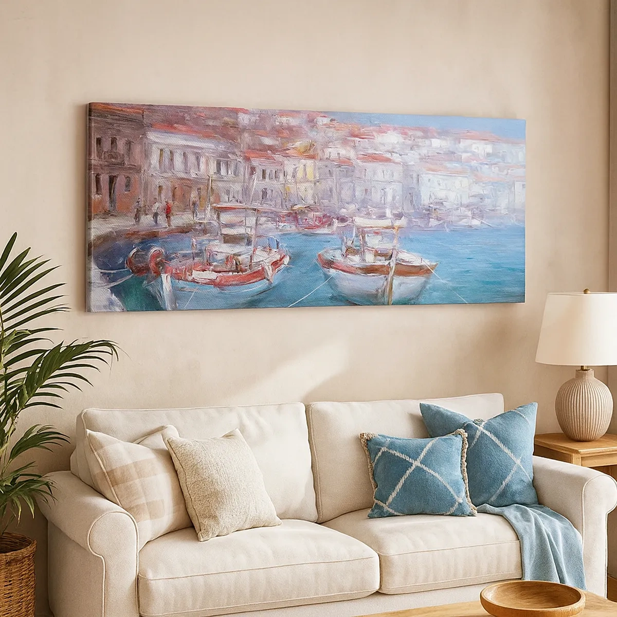 Canvastavla - Bild på duk - Italiensk vik - 30x30 cm