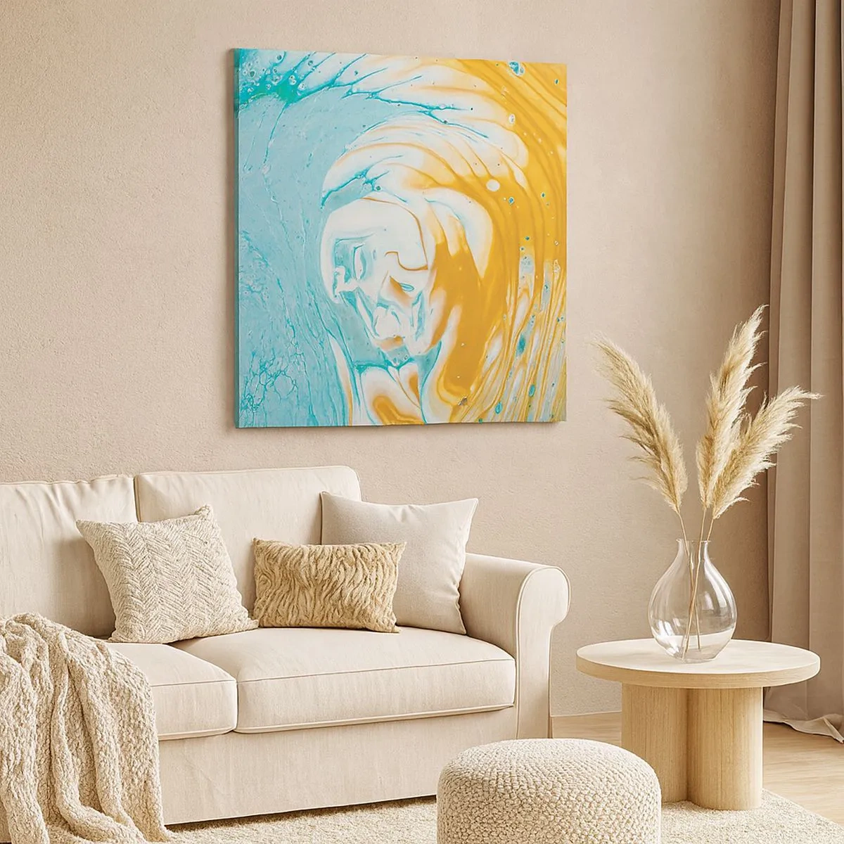 Canvastavla - Bild på duk - Pastellfärgad virvel - 30x30 cm