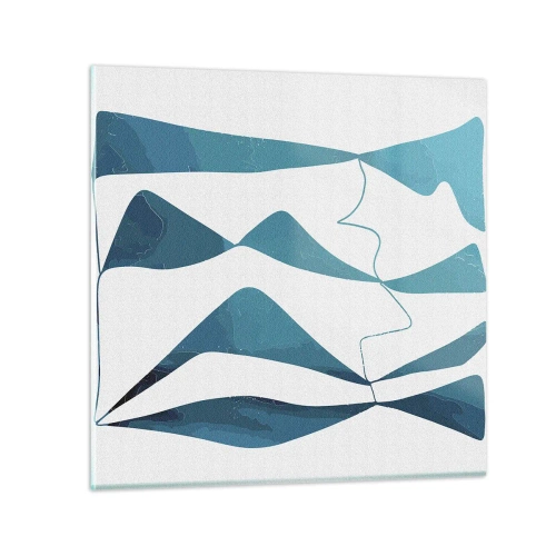 Glastavla - Bild på glas - Abstraktion: en turkos förening - 50x50 cm