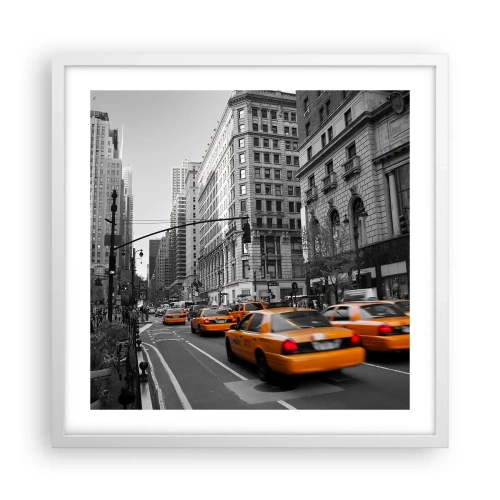 Affisch i vit ram - Storstadens solar - 50x50 cm