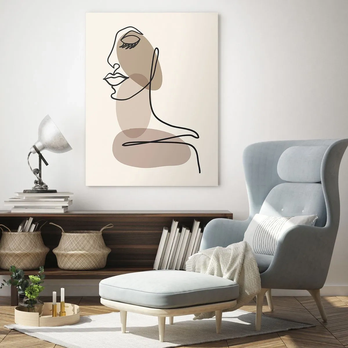 Glastavla - Bild på glas - Skönhetens säkra linje - 50x70 cm