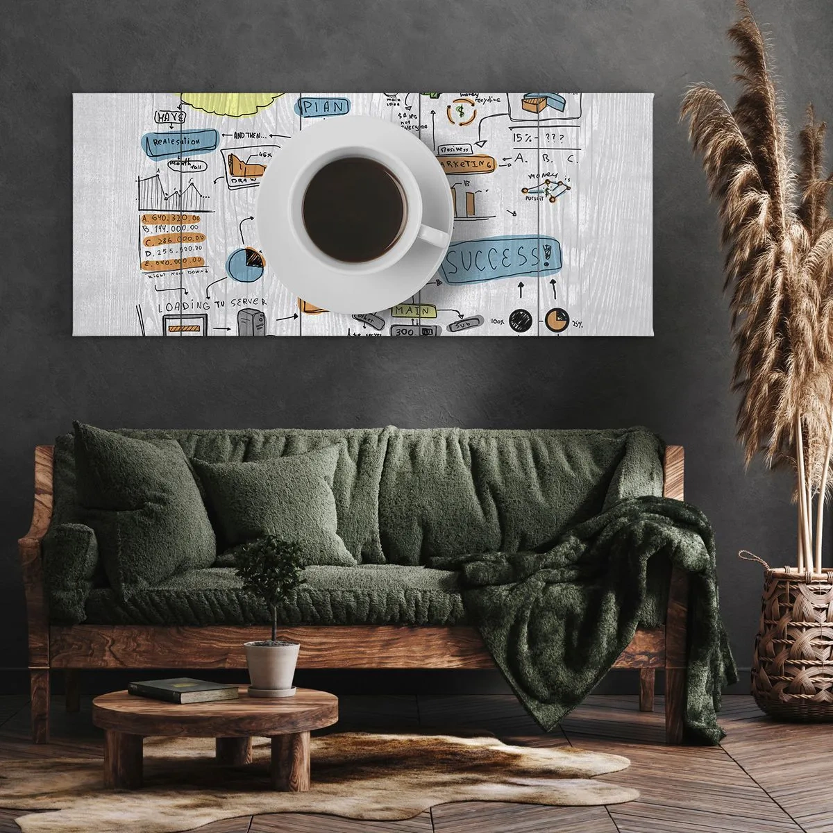 Canvastavla - Bild på duk - Rastdags - 140x50 cm