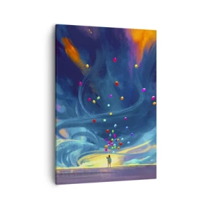 Canvastavla - Bild på duk - Blå vind - 50x70 cm