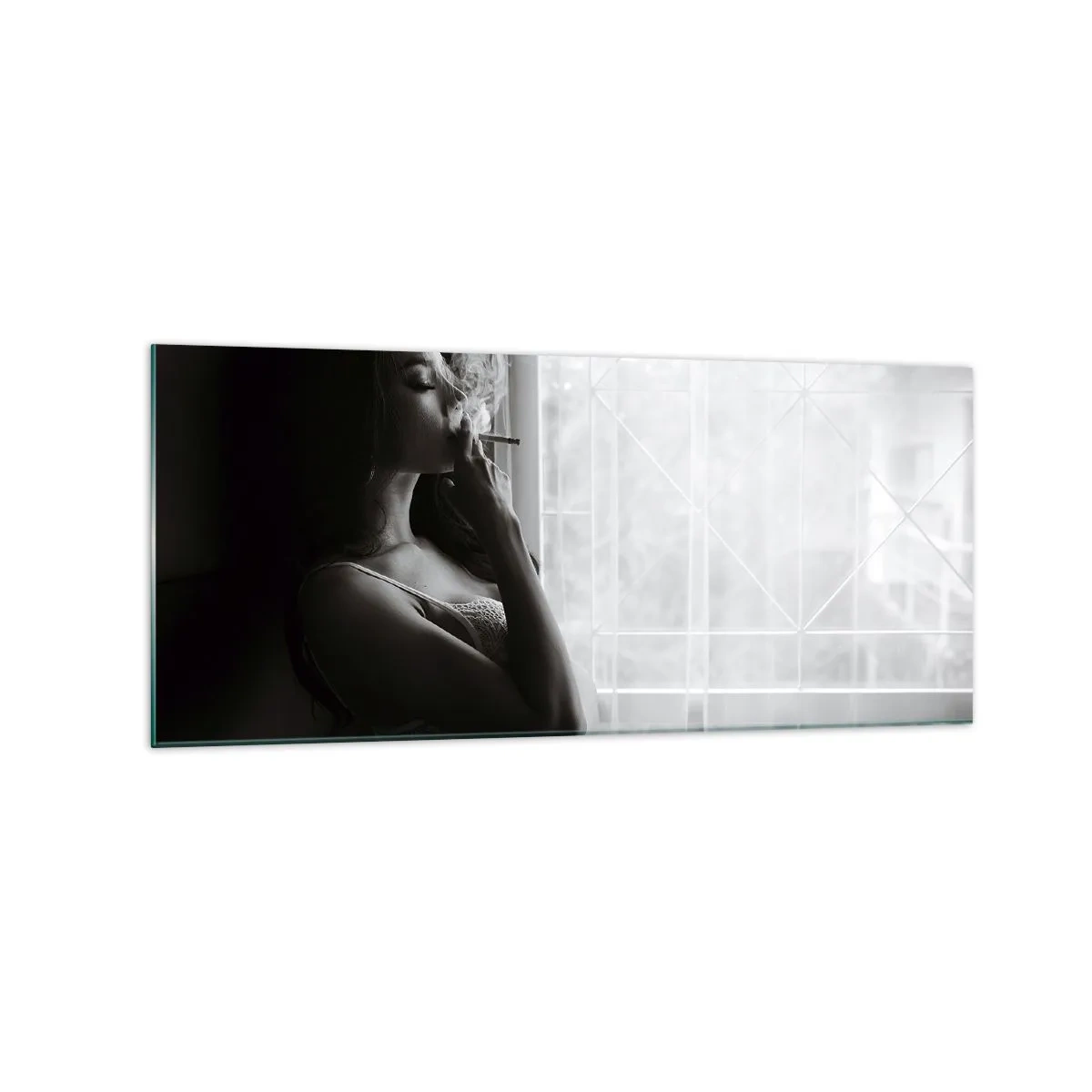 Glastavla - Bild på glas - Ett sensuellt ögonblick - 120x50 cm