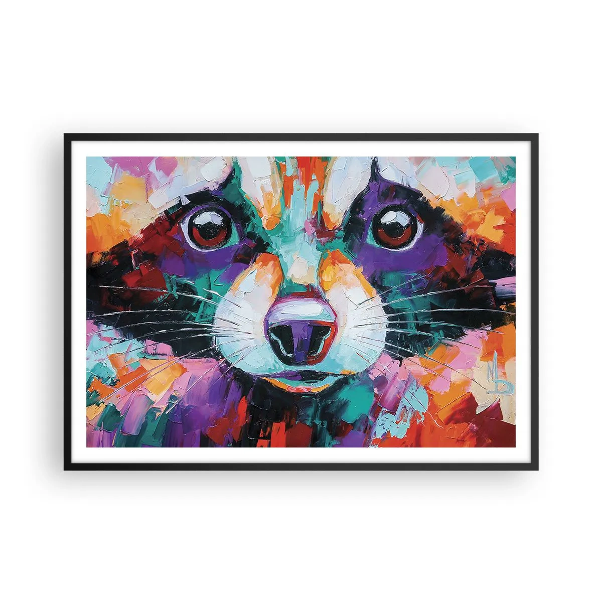 Affisch i svart ram - Enbart goda emotioner - 100x70 cm