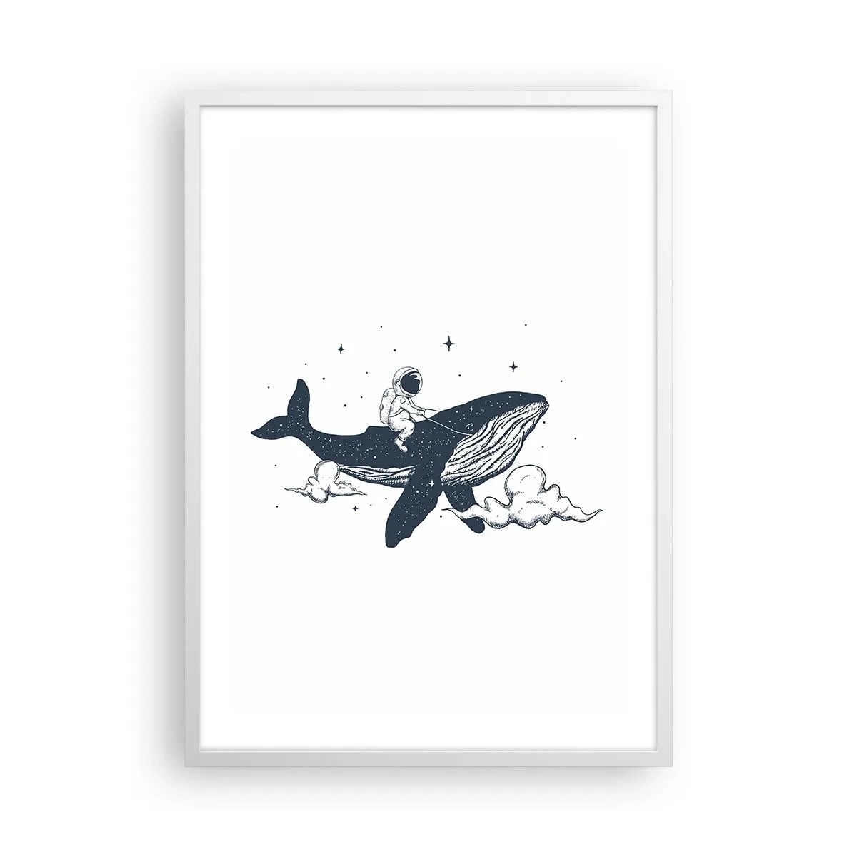 Affisch i vit ram - Rymdäventyr - 50x70 cm