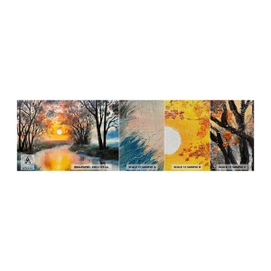 Provbit av fototapet Premium Sand - Höststämning - Landskap, Flod, Träd - 100x30 cm