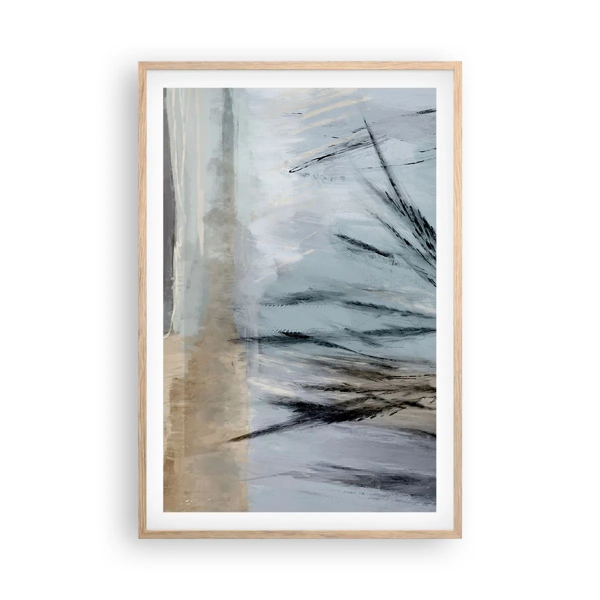 Affisch i ram av ljusek - Vinterfält - 61x91 cm