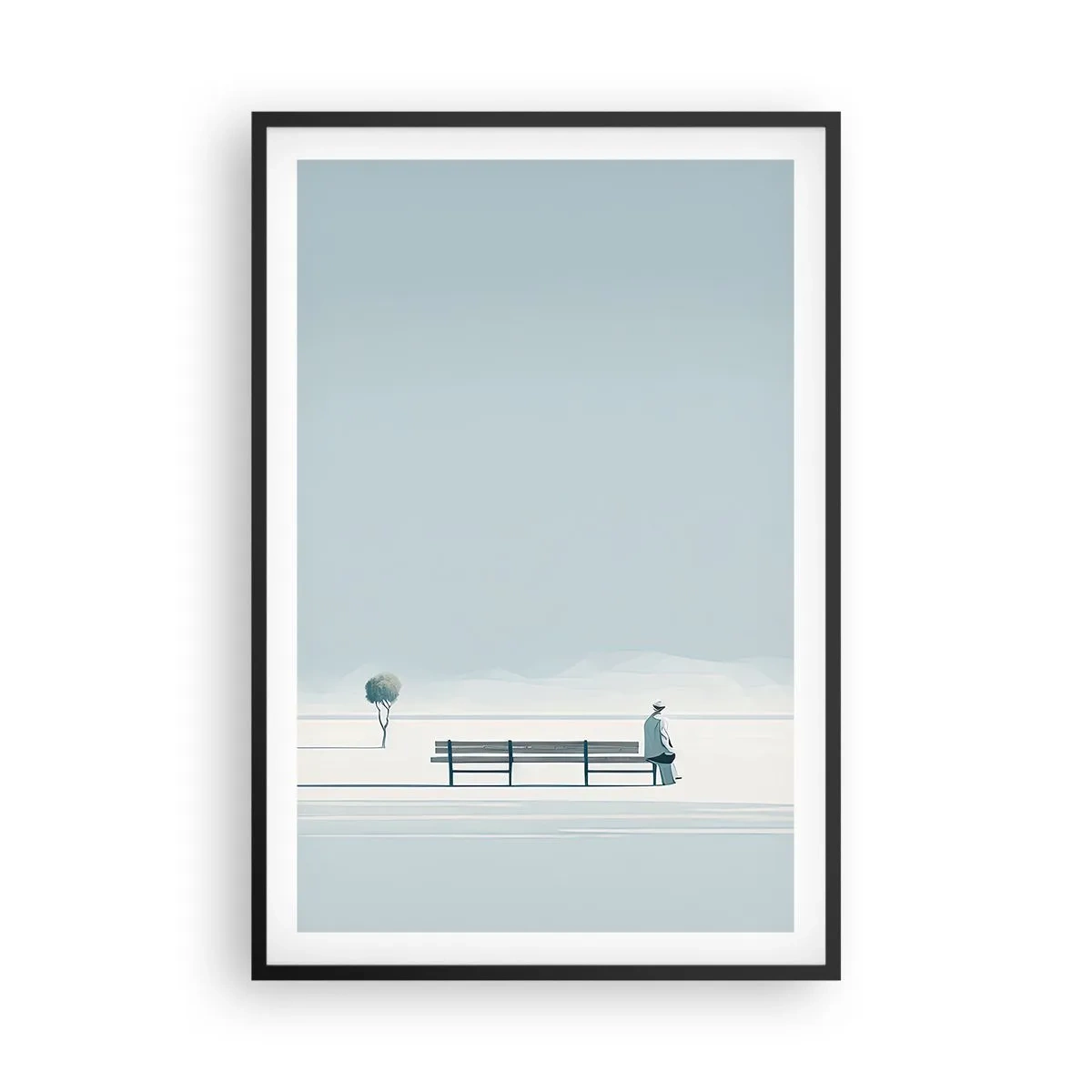 Affisch i svart ram - Ja, jag väntar. - 61x91 cm