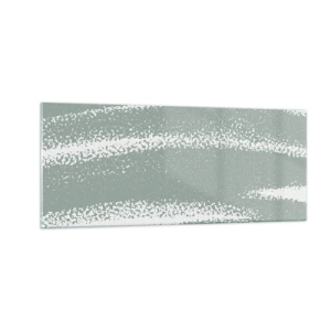 Glastavla - Bild på glas - Abstraktion i vinterstämning - 100x40 cm