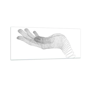 Glastavla - Bild på glas - En spänstig hand - 100x40 cm