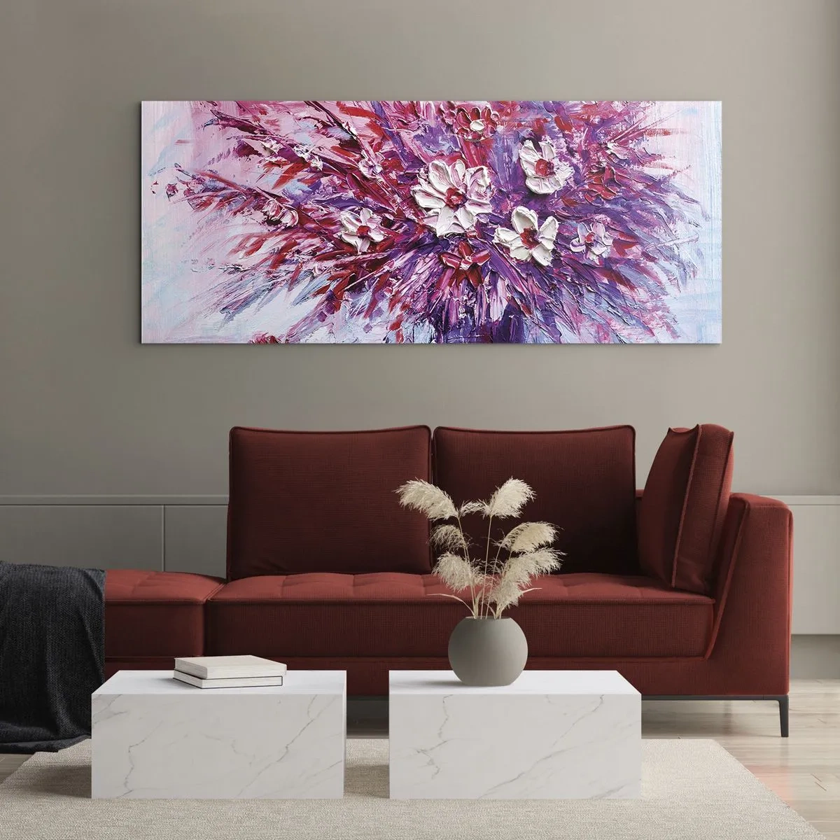 Glastavla - Bild på glas - Oskuld och passion - 120x50 cm