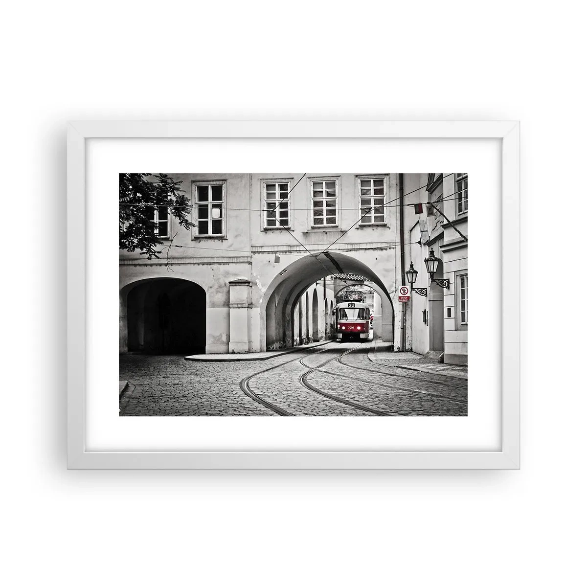 Affisch i vit ram - Genom stadens labyrint - 40x30 cm