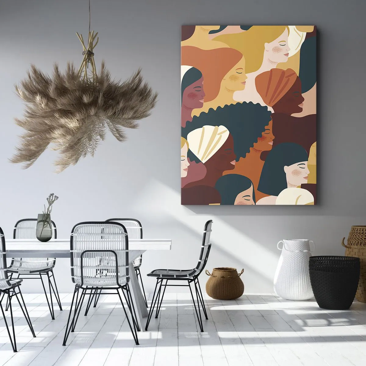 Canvastavla - Bild på duk - Endast kvinnlighet - 55x100 cm