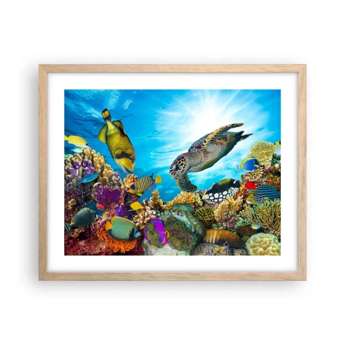 Affisch i ram av ljusek - Korallpromenad - 50x40 cm