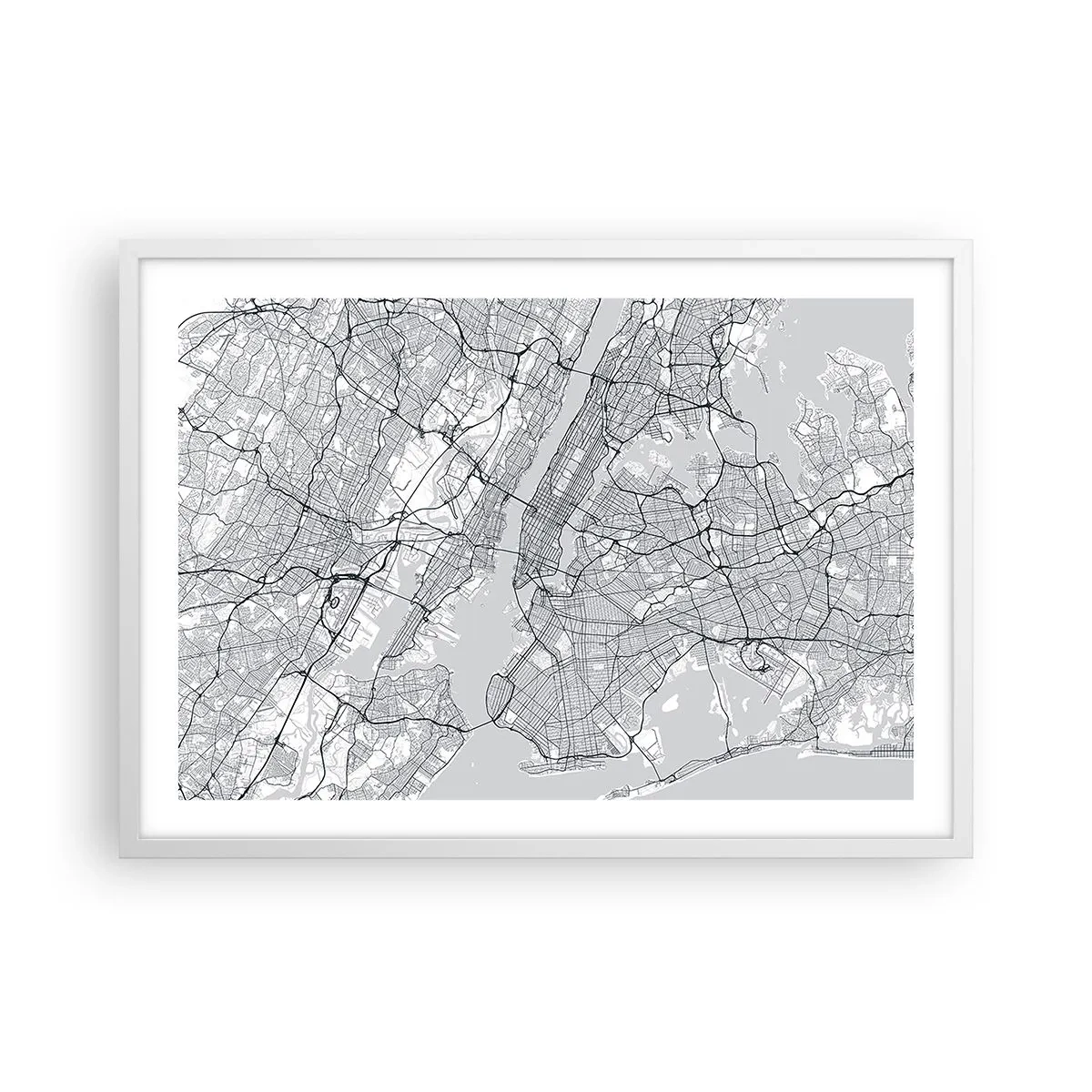 Affisch i vit ram - Metropolens anatomi - 70x50 cm