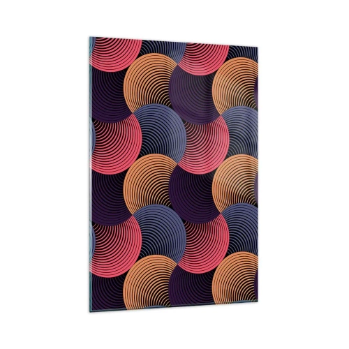 Glastavla - Bild på glas - I en cirkulär rytm - 80x120 cm