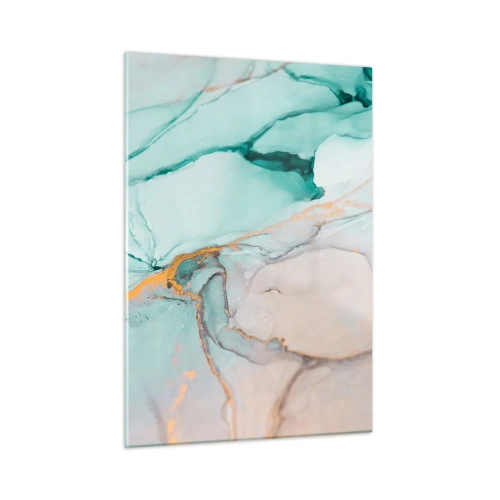 Glastavla - Bild på glas - Formernas och färgernas dans - 50x70 cm