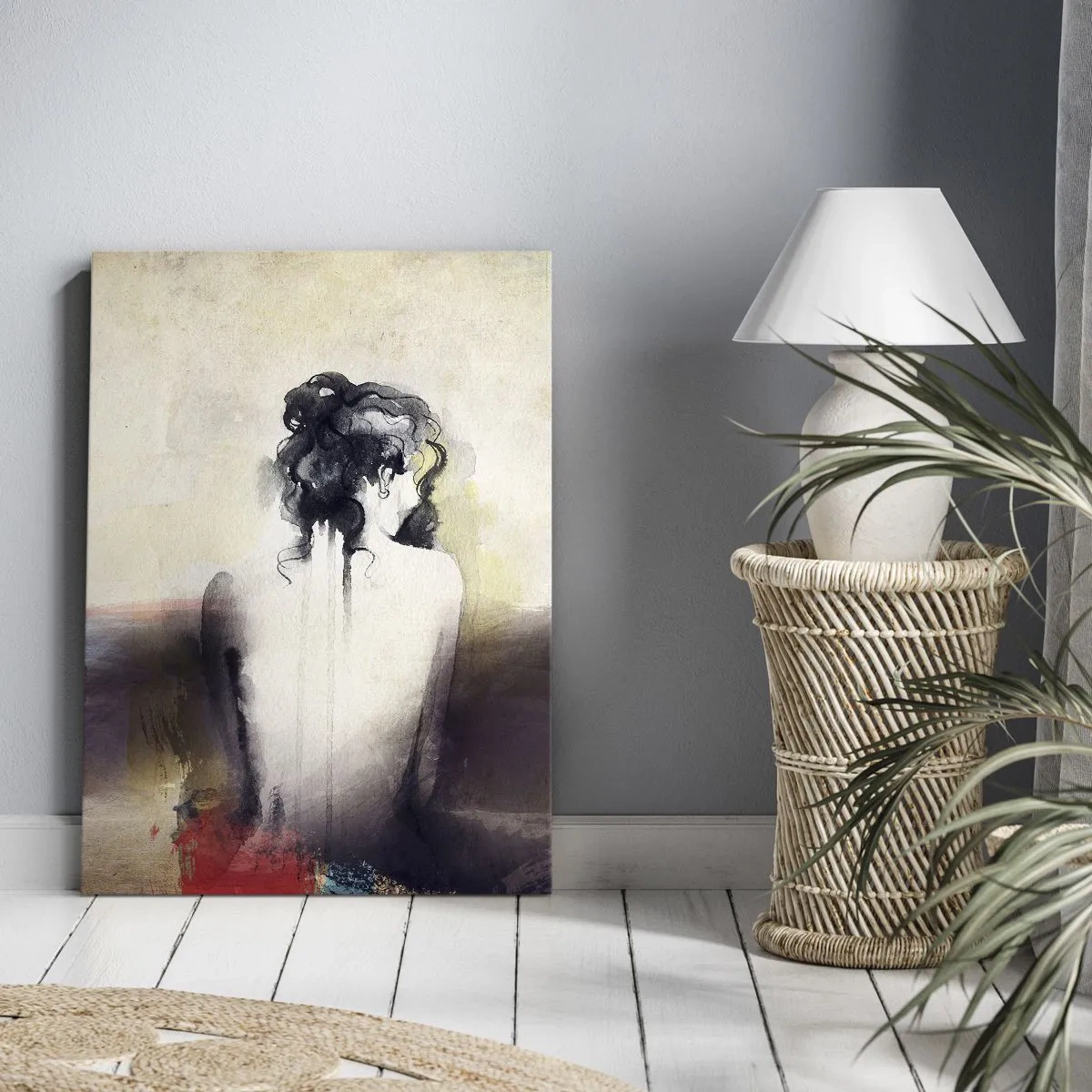 Canvastavla - Bild på duk - Moderata linjer, ovala former - 50x70 cm