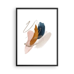 Affisch i svart ram - Delikat abstraktion i pastellfärger - 50x70cm - Bevingad komposition - Modern väggdekoration för vardagsrum och sovrum ARTTOR