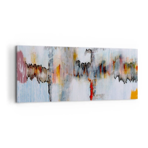 Canvastavla - Bild på duk - Med pinne på vatten - 100x40 cm