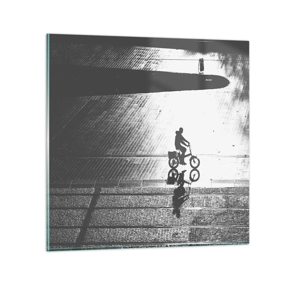 Glastavla - Bild på glas - Rakt fram genom staden - 40x40 cm