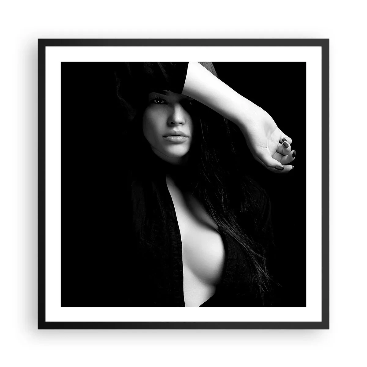 Affisch i svart ram - Förförelsens skola - 60x60 cm