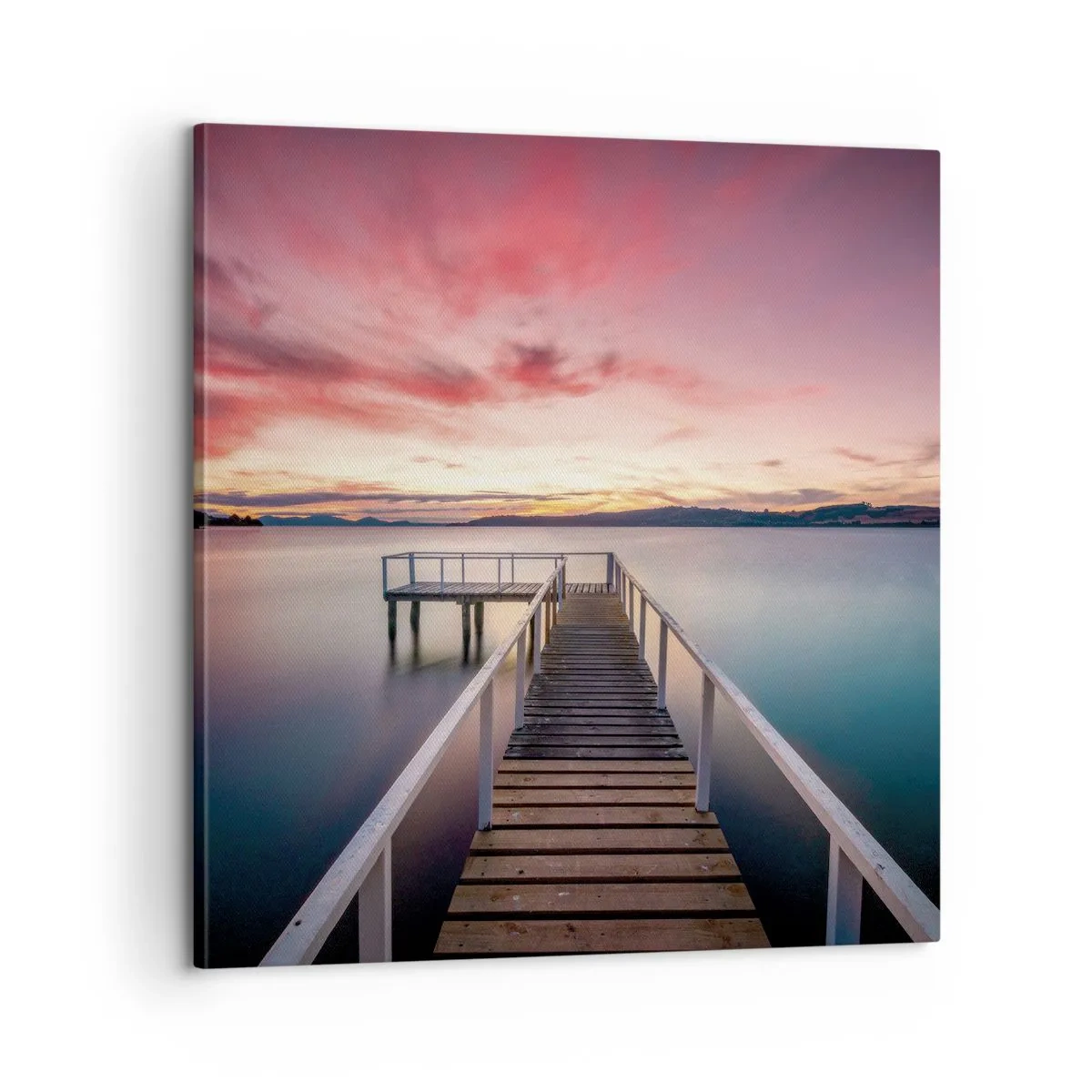 Canvastavla - Bild på duk - Kvällens milda låga - 60x60 cm