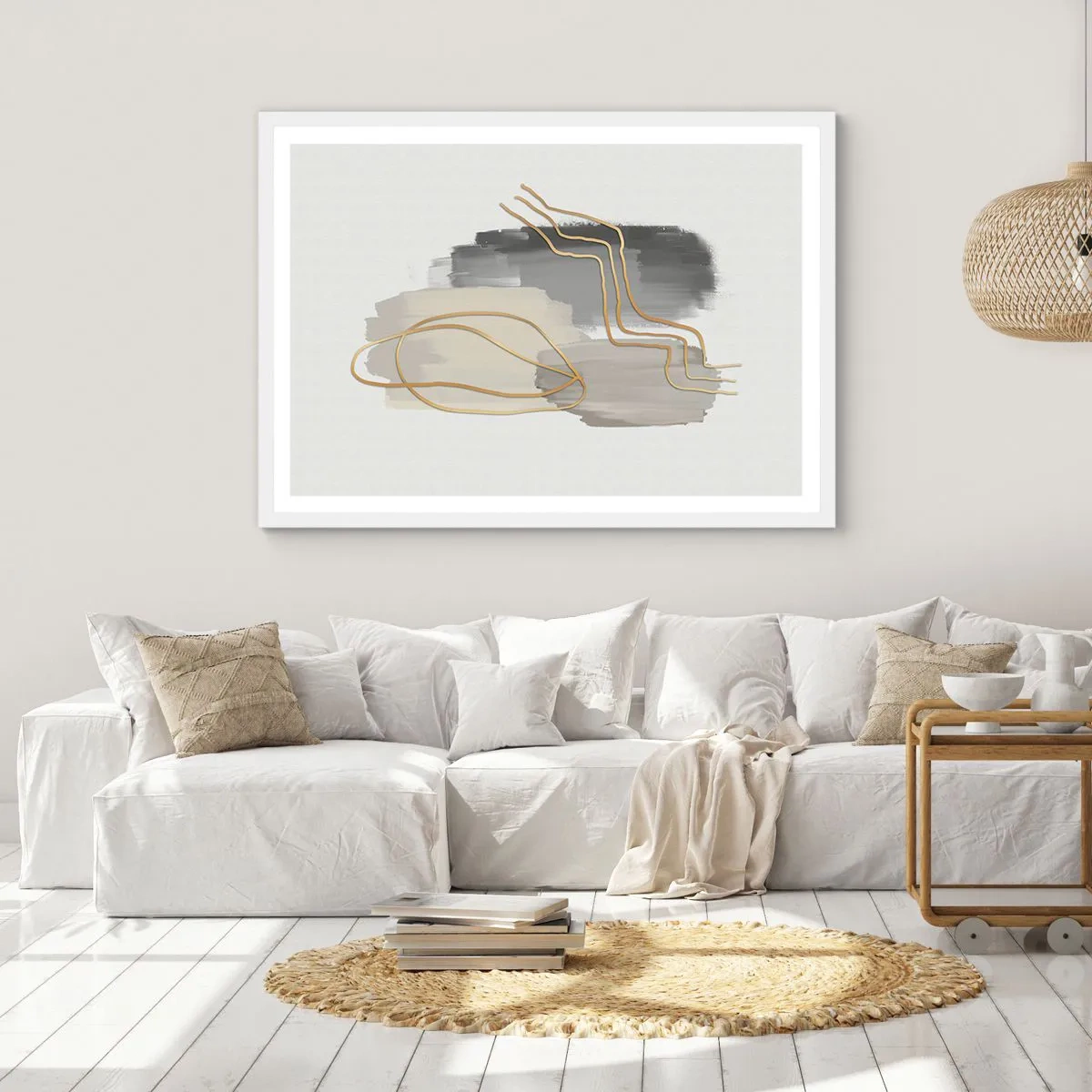 Affisch i vit ram - Varaktighet och rörelse - 100x70 cm