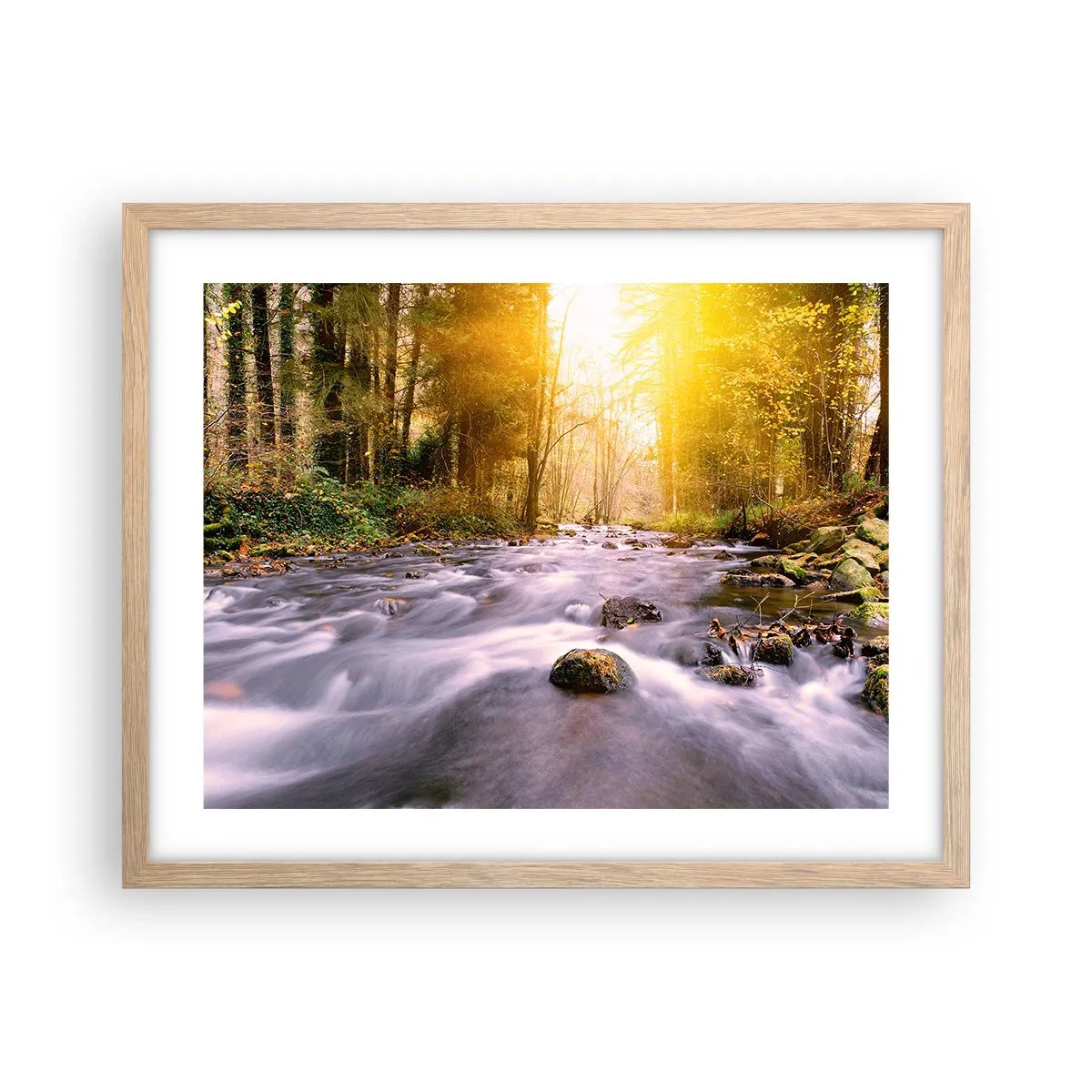 Affisch i ram av ljusek - Malakit i silver-guld infattning - 50x40 cm