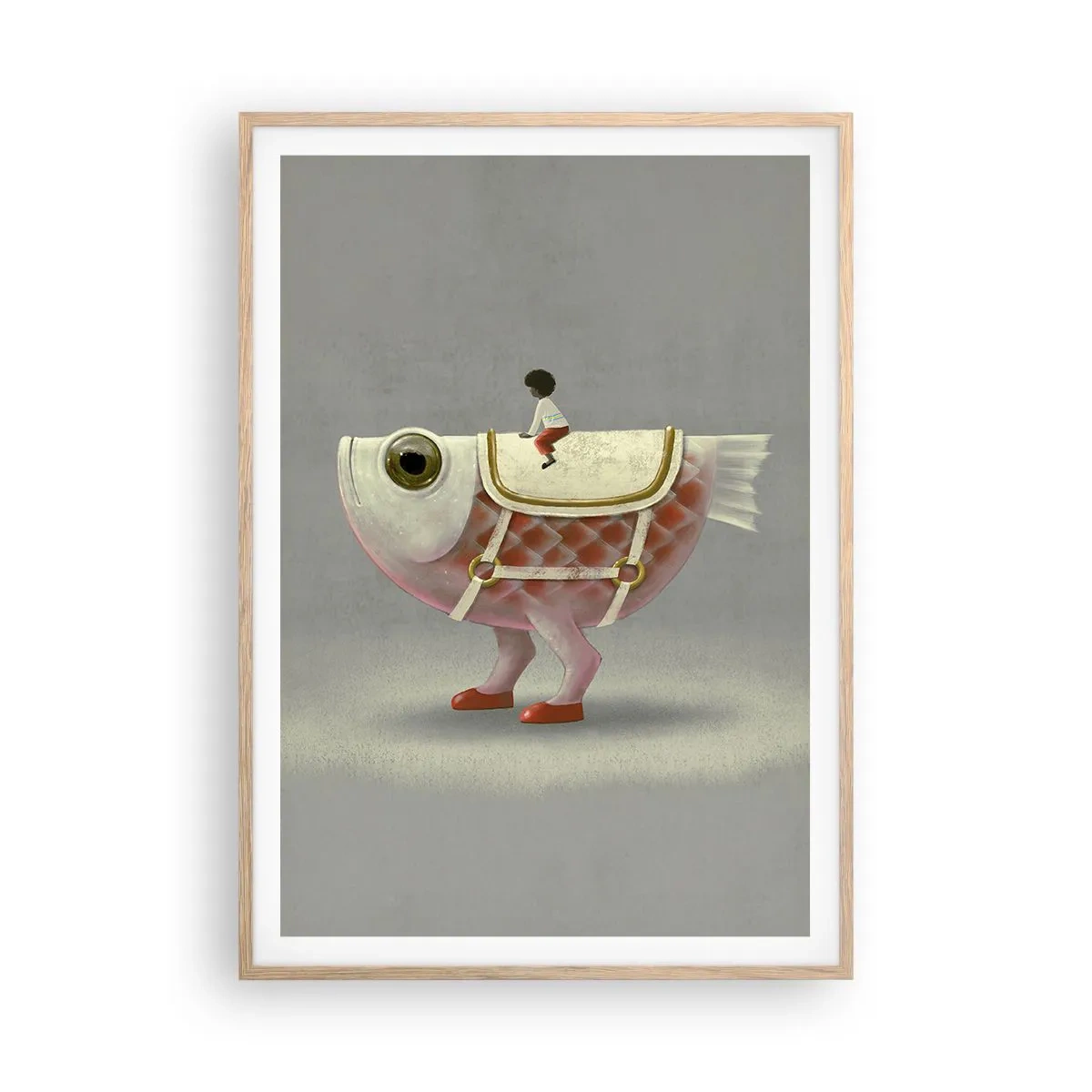 Affisch i ram av ljusek - Fiskryttare - 70x100 cm