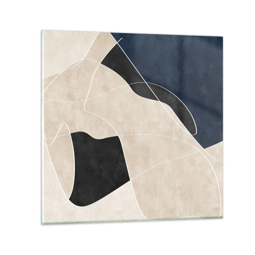 Glastavla - Bild på glas - Abstrakt komposition - färgkontrast - 30x30 cm