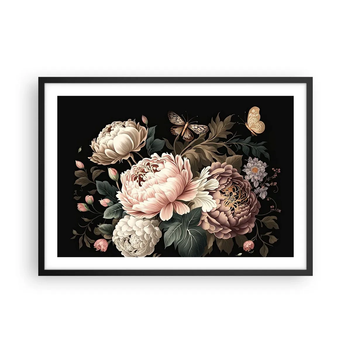 Affisch i svart ram - I barockstil - 70x50 cm