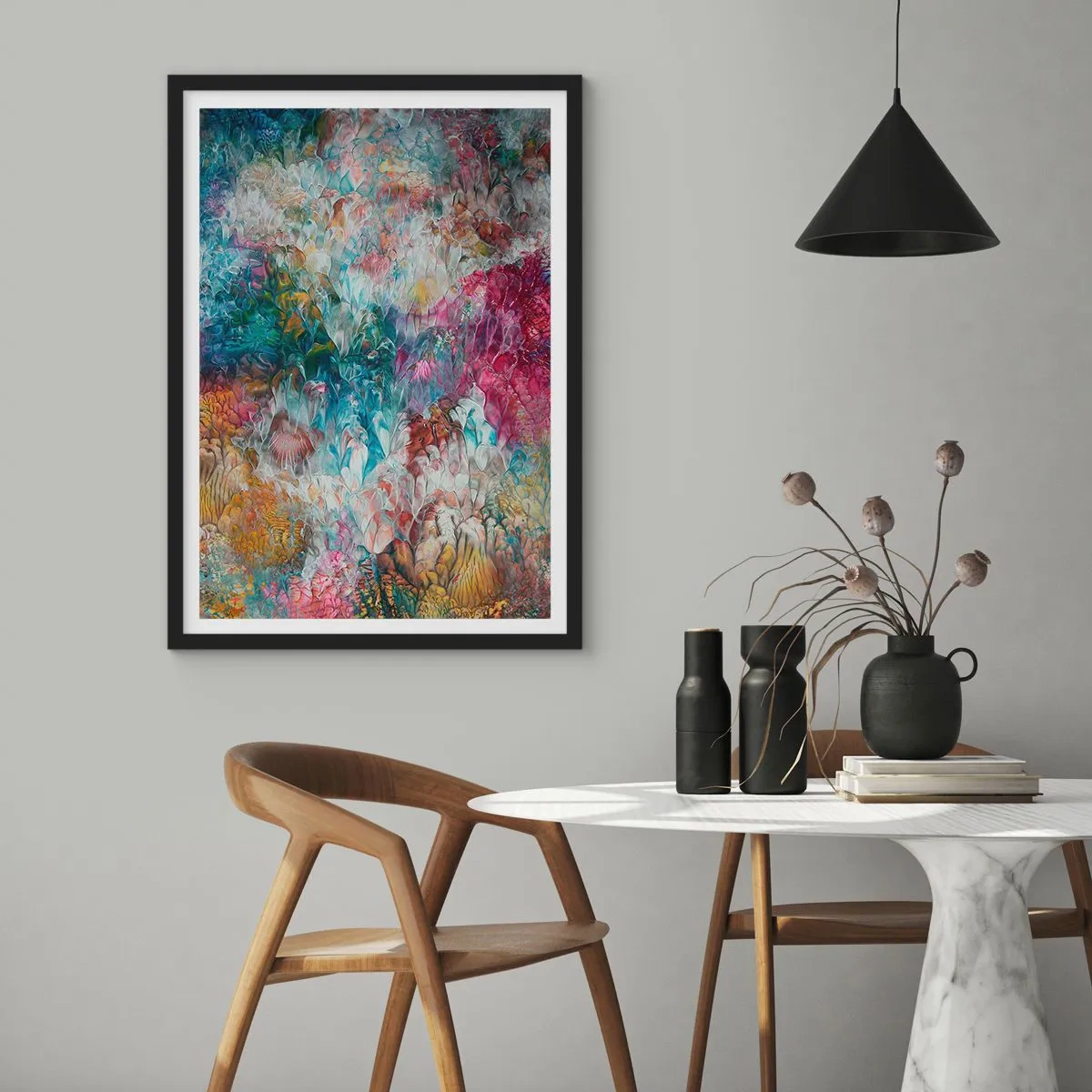 Affisch i svart ram - I full blom - 40x50 cm