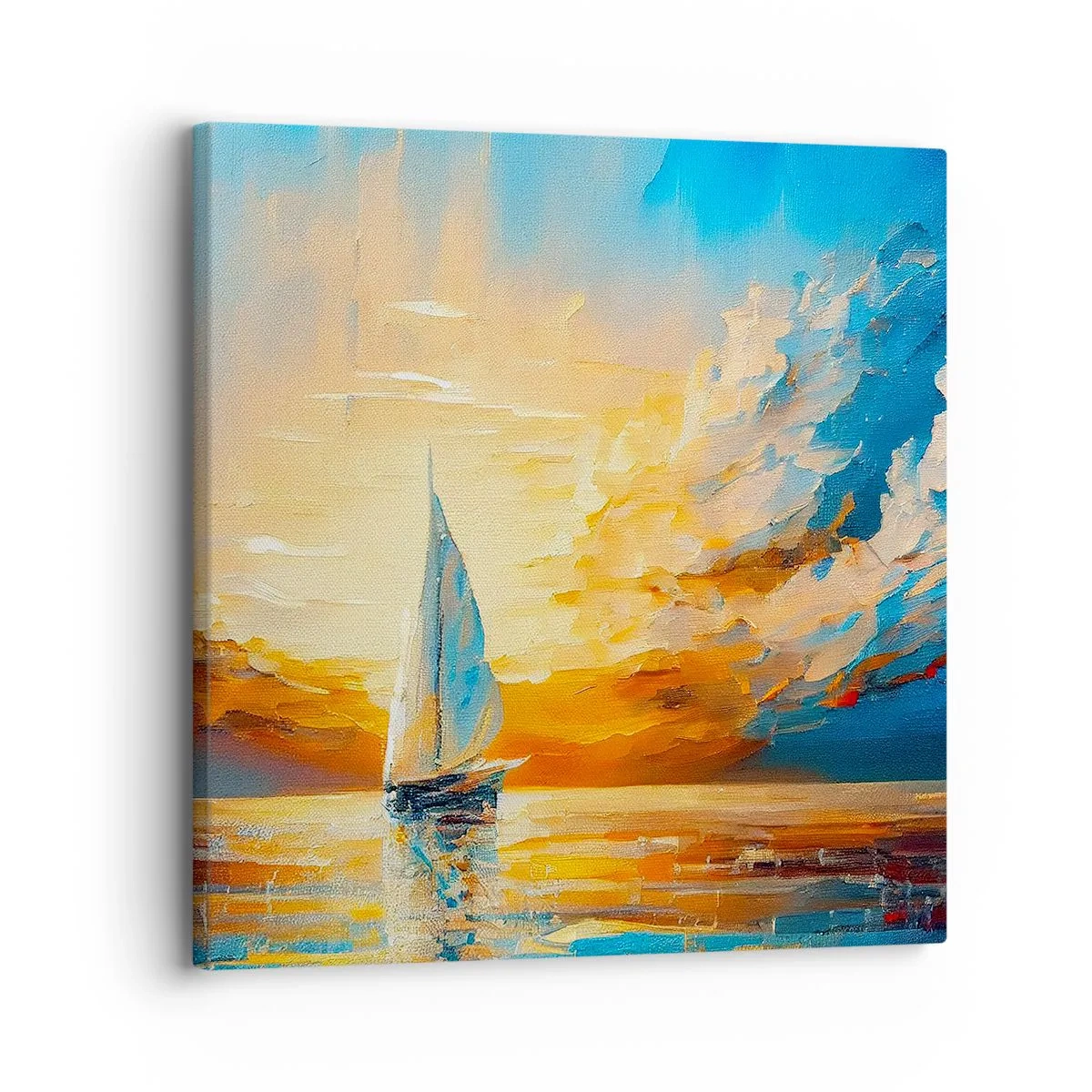 Canvastavla - Bild på duk - Segla i gult - 30x30 cm