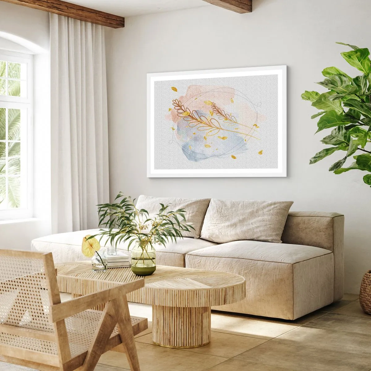 Affisch i vit ram - En gyllene explosion - 40x30 cm