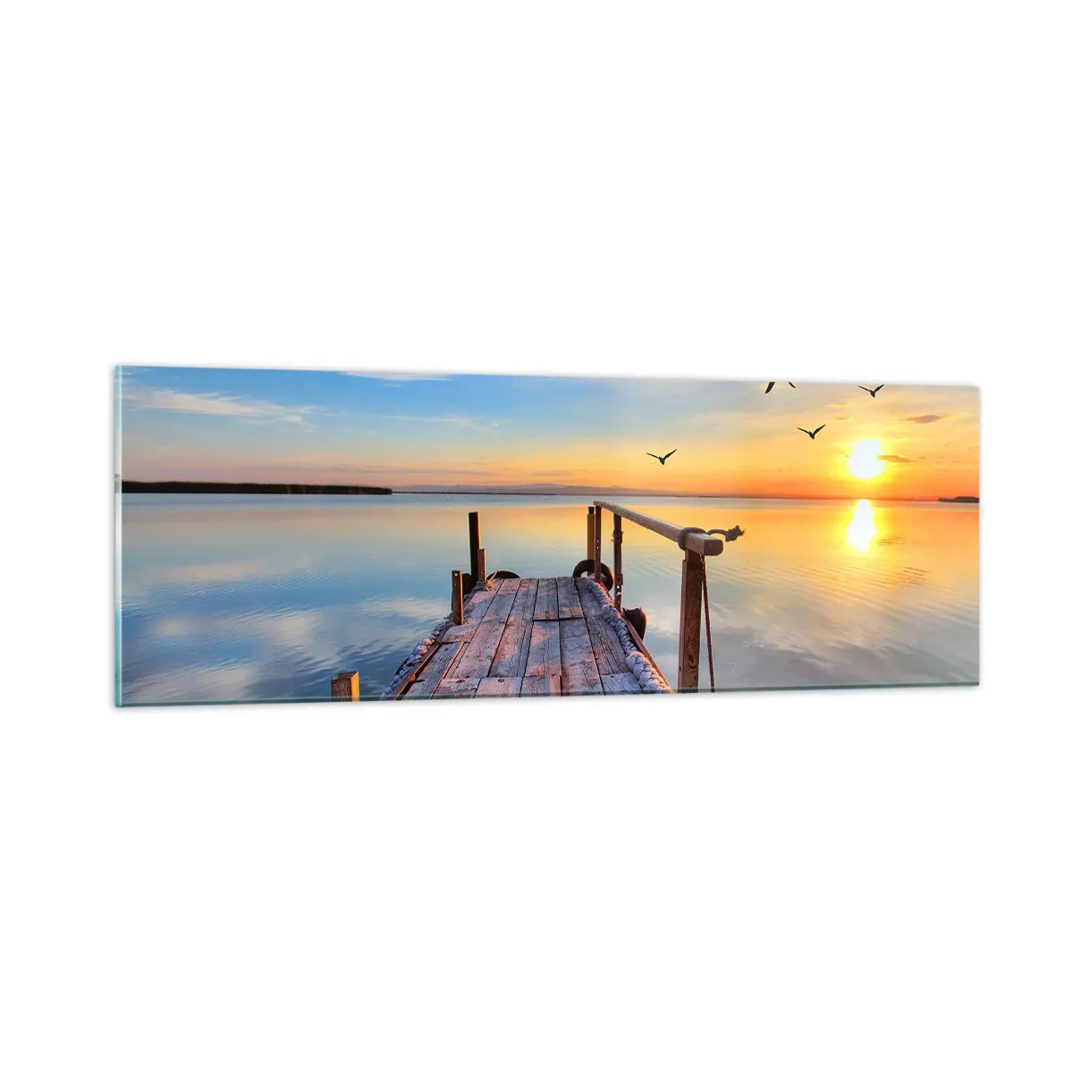 Glastavla - Bild på glas - Gå mot solen - 90x30 cm