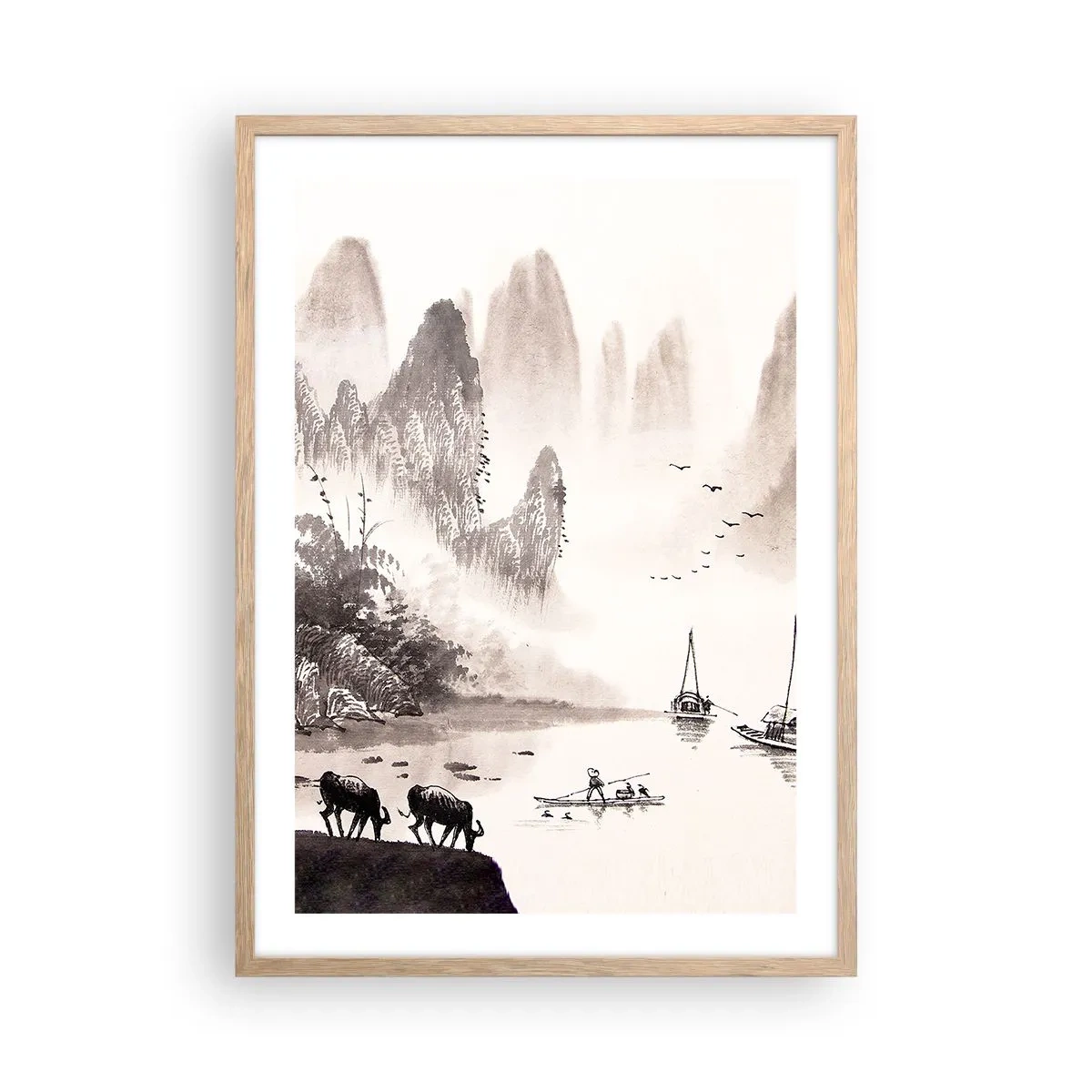 Affisch i ram av ljusek - Österns exotiska vardag - 50x70 cm