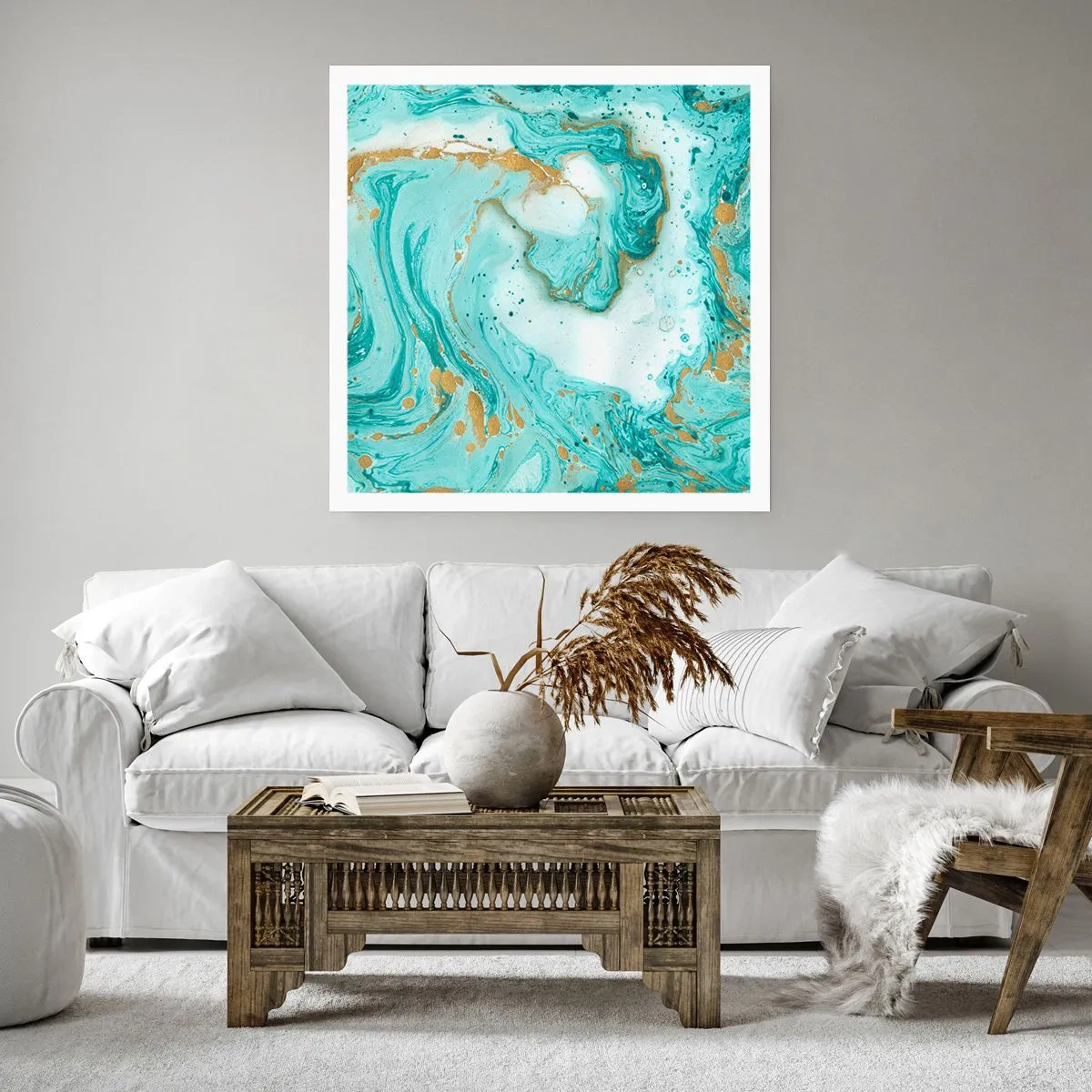 Affisch - Under stora vågen från Edo-tiden - 60x60 cm