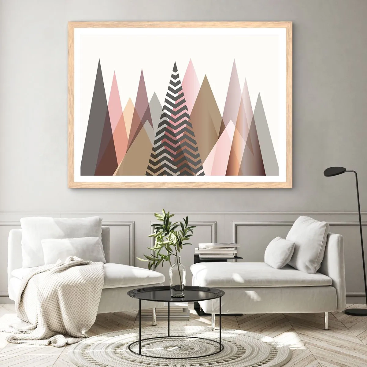 Affisch i ram av ljusek - Utsikt över pyramider - 50x40 cm