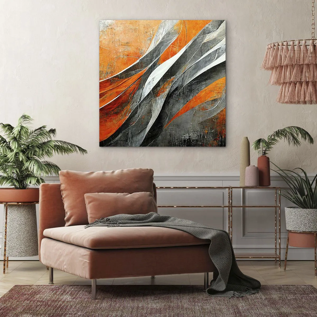 Canvastavla - Bild på duk - Värme och kyla - 60x60 cm