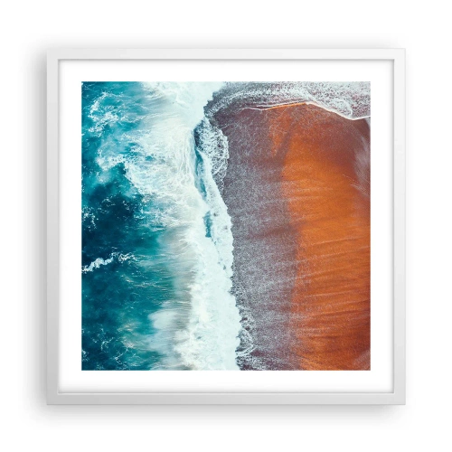 Affisch i vit ram - En touch av havet - 50x50 cm