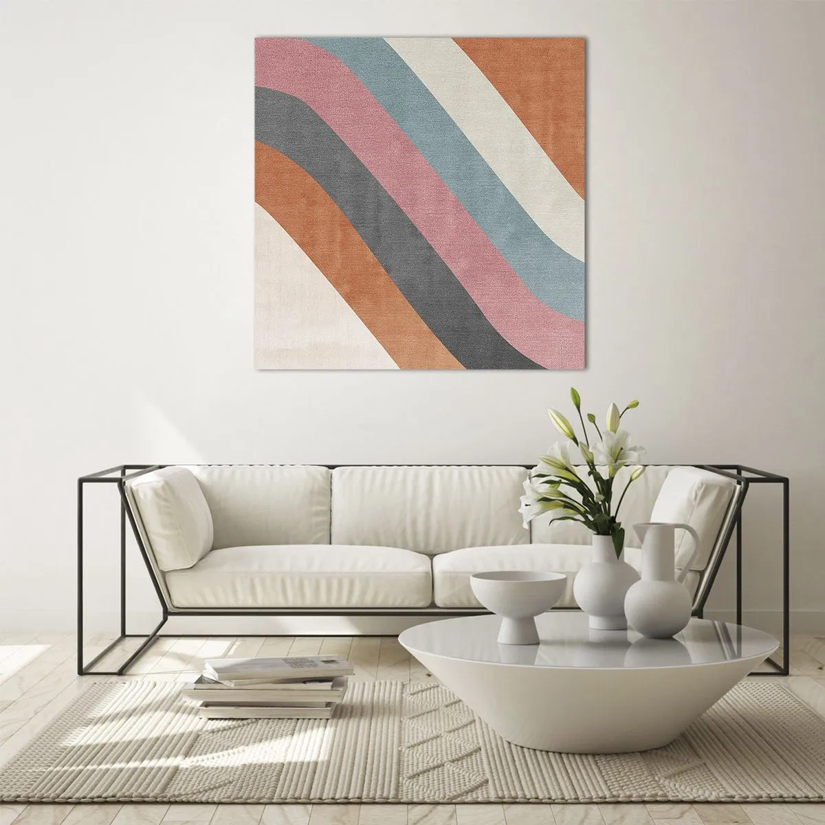 Glastavla - Bild på glas - Diagonal komposition - rörelse - 70x70 cm