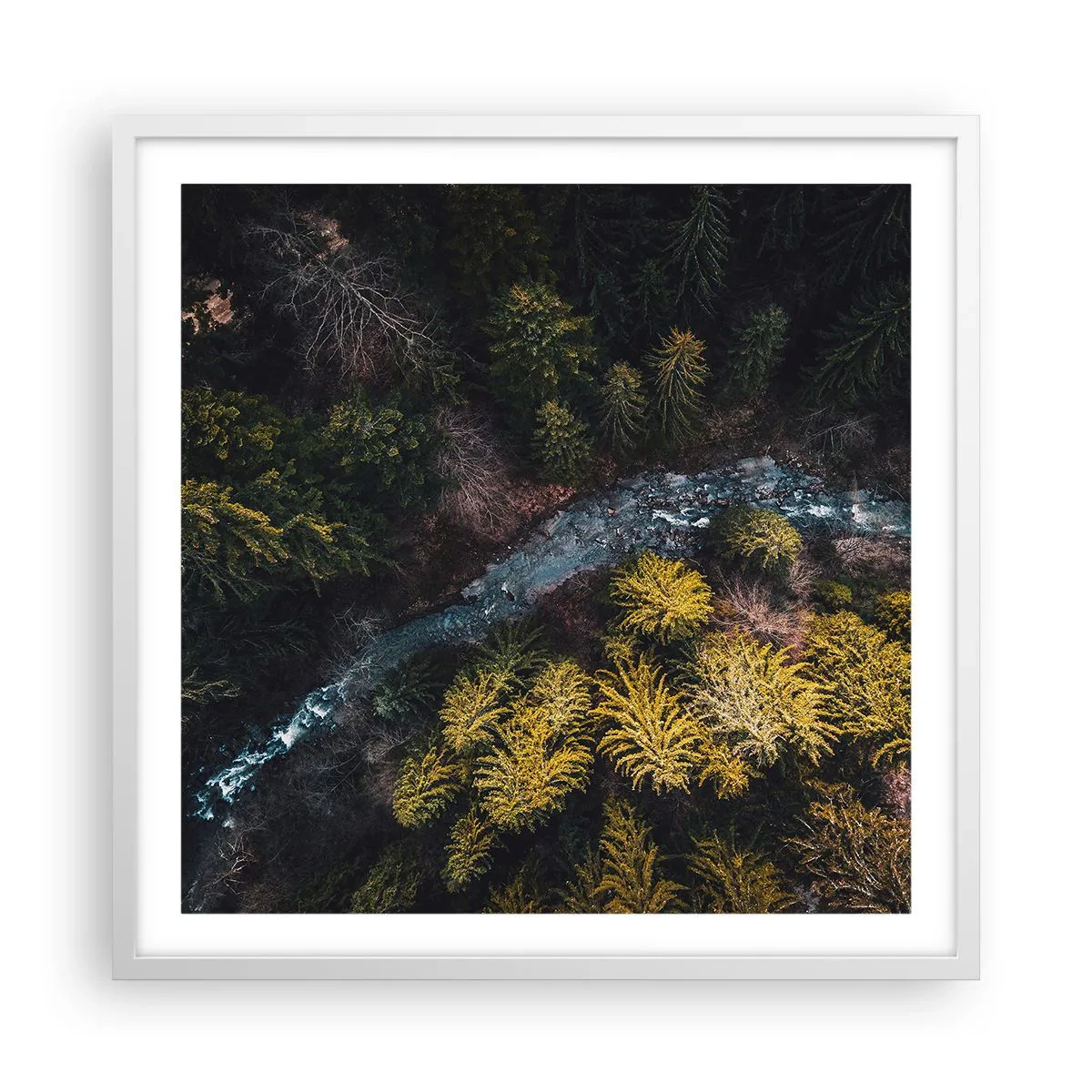 Affisch i vit ram - Snabbt, allt snabbare - 60x60 cm